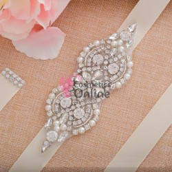 Brau din satin Hand Made Luxury BLT049BB cu Crystale aplicate pentru rochie de mireasa